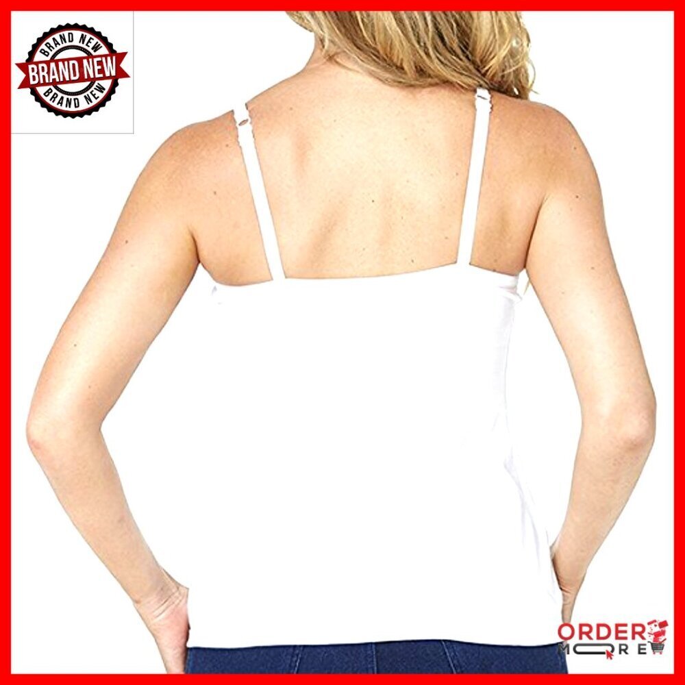 Underwire Bra Camisole Sleeveless Scoop Neck Classic Cotton Spandex Supportive - Picture 3 of 3